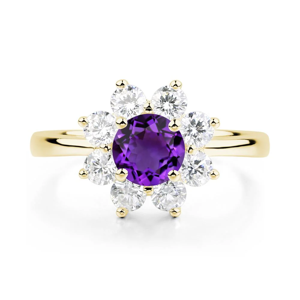 Amethyst Sunburst Halo Ring - Image 7