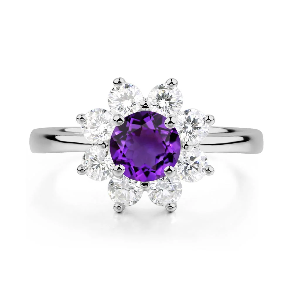 Amethyst Sunburst Halo Ring - Image 9