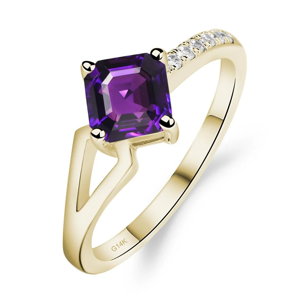 Amethyst Ring Asscher Engagement Ring - Image 5