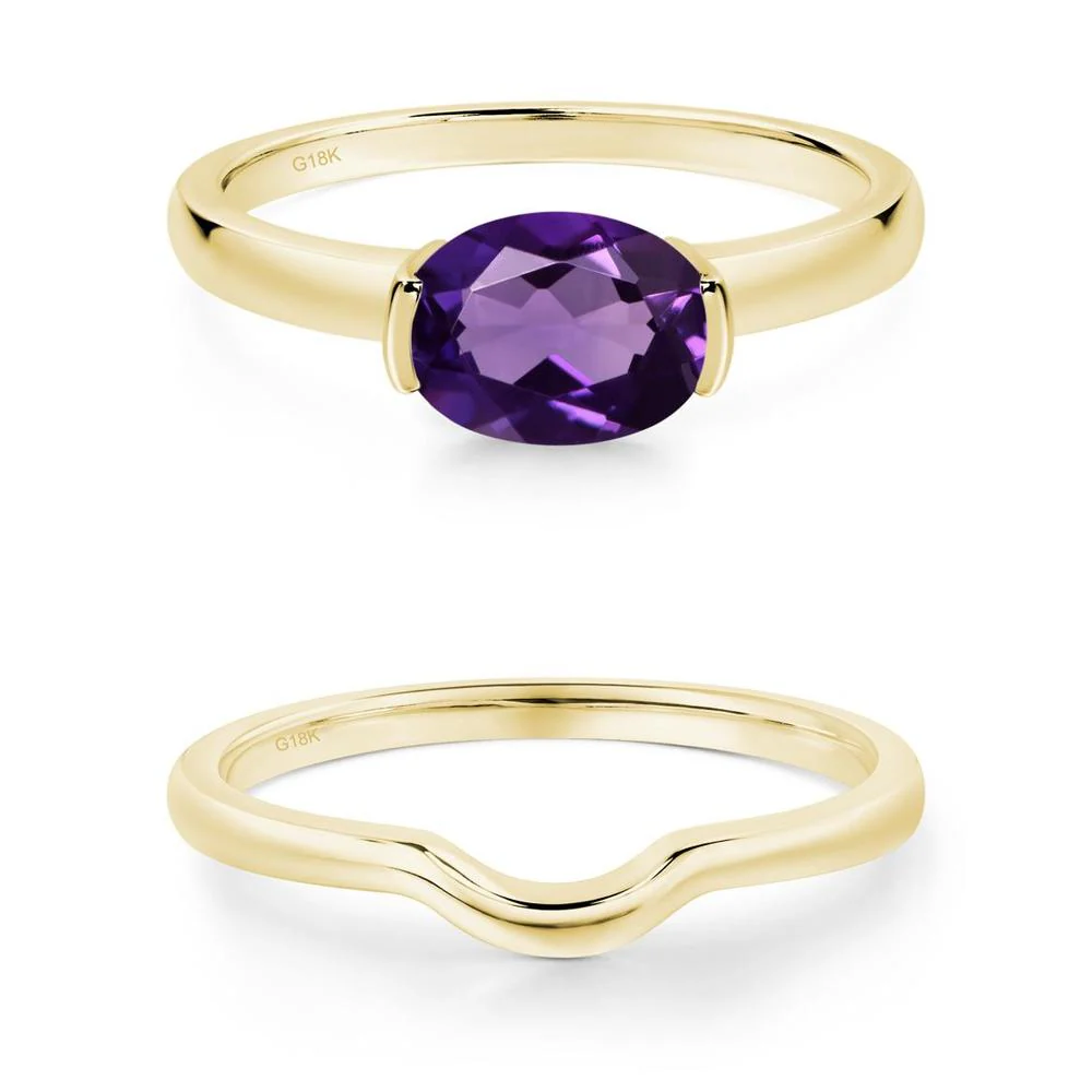 Oval Amethyst Horizontal Engagement Ring - Image 23