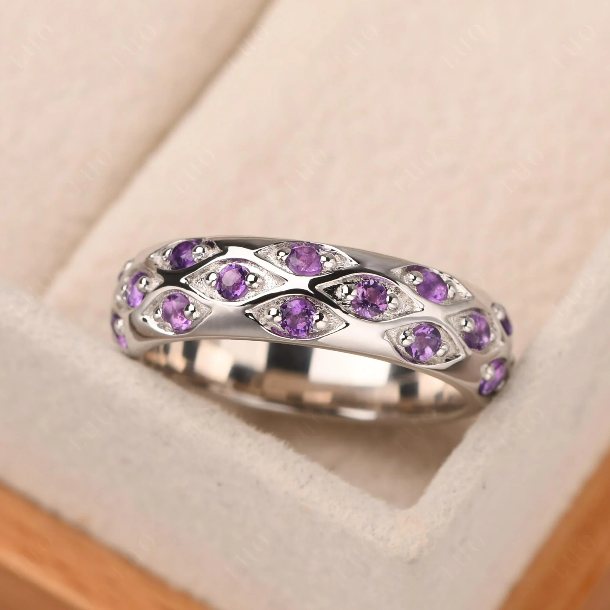 Amethyst Wide Eternity Ring - Image 10