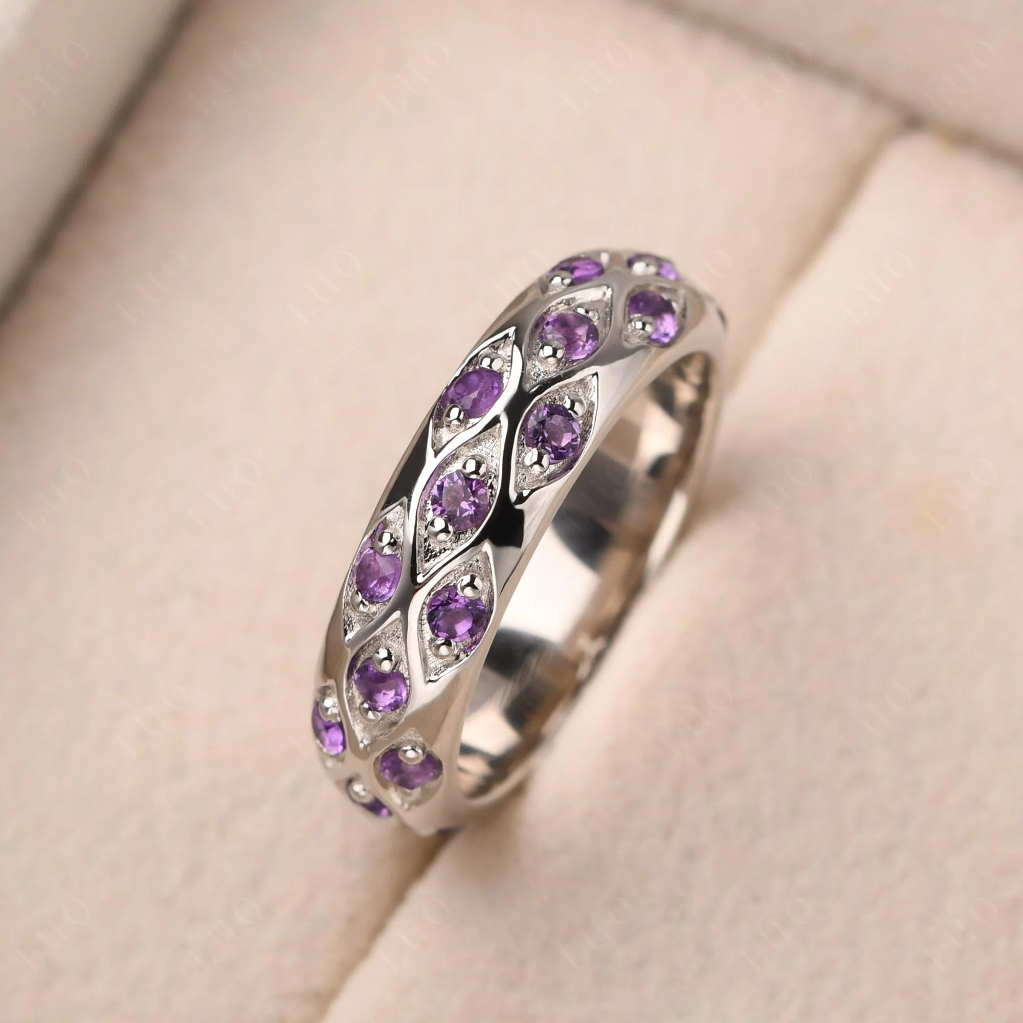 Amethyst Wide Eternity Ring - Image 11