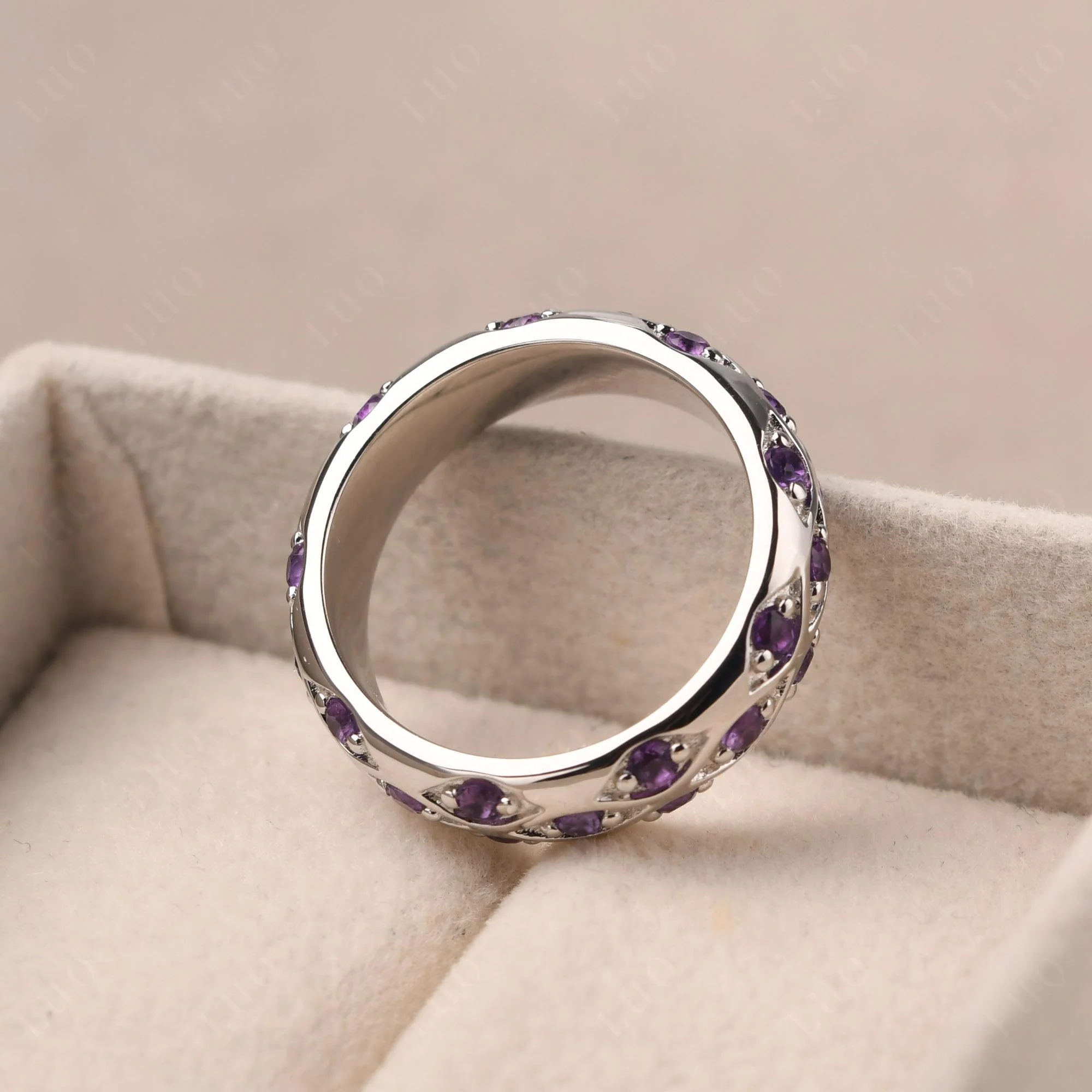 Amethyst Wide Eternity Ring - Image 12