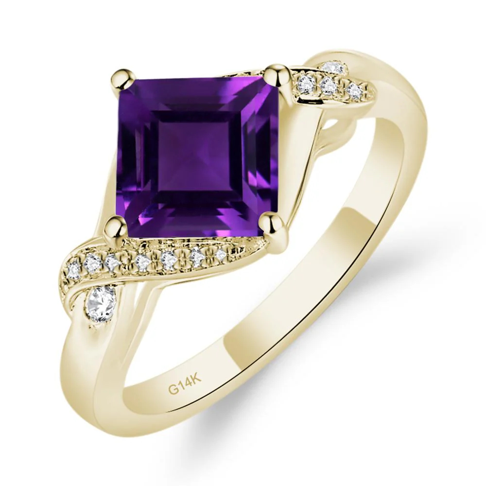 Amethyst Twisted Promise Ring - Image 3