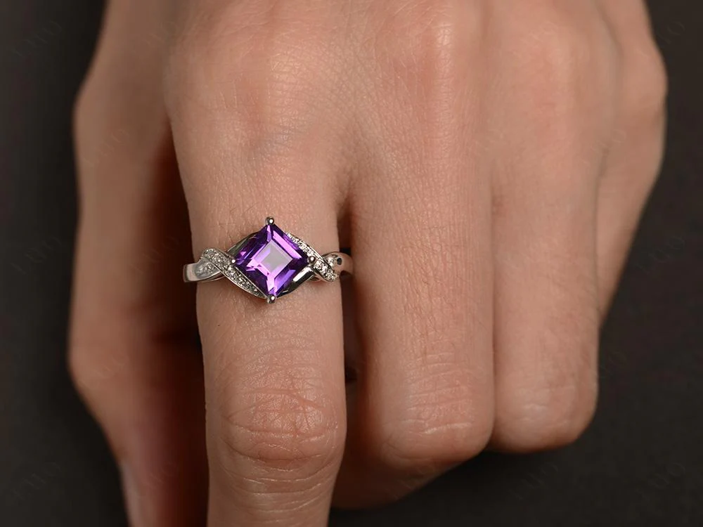 Amethyst Twisted Promise Ring - Image 32