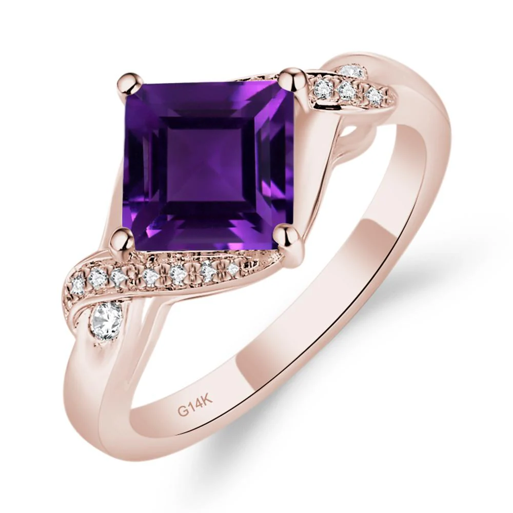 Amethyst Twisted Promise Ring - Image 4