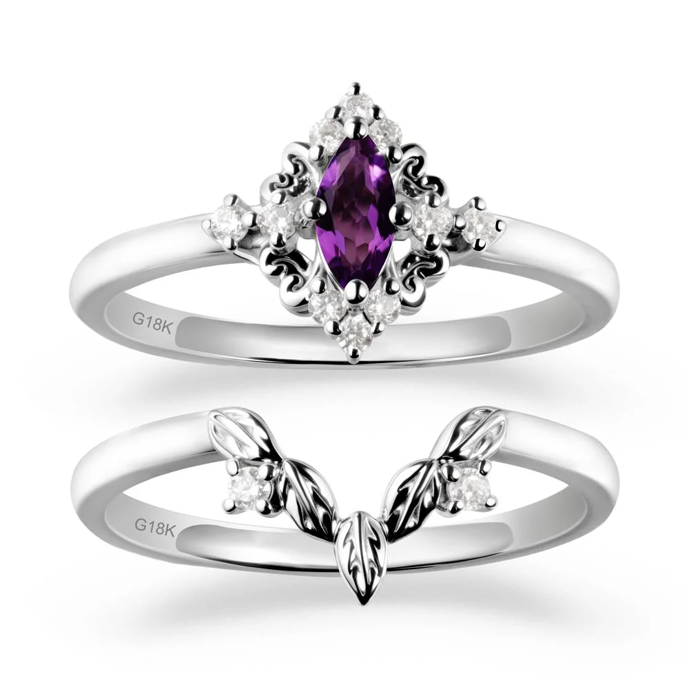 Amethyst Leaf Inspired Leaf Inspired Ring Sets - Image 6