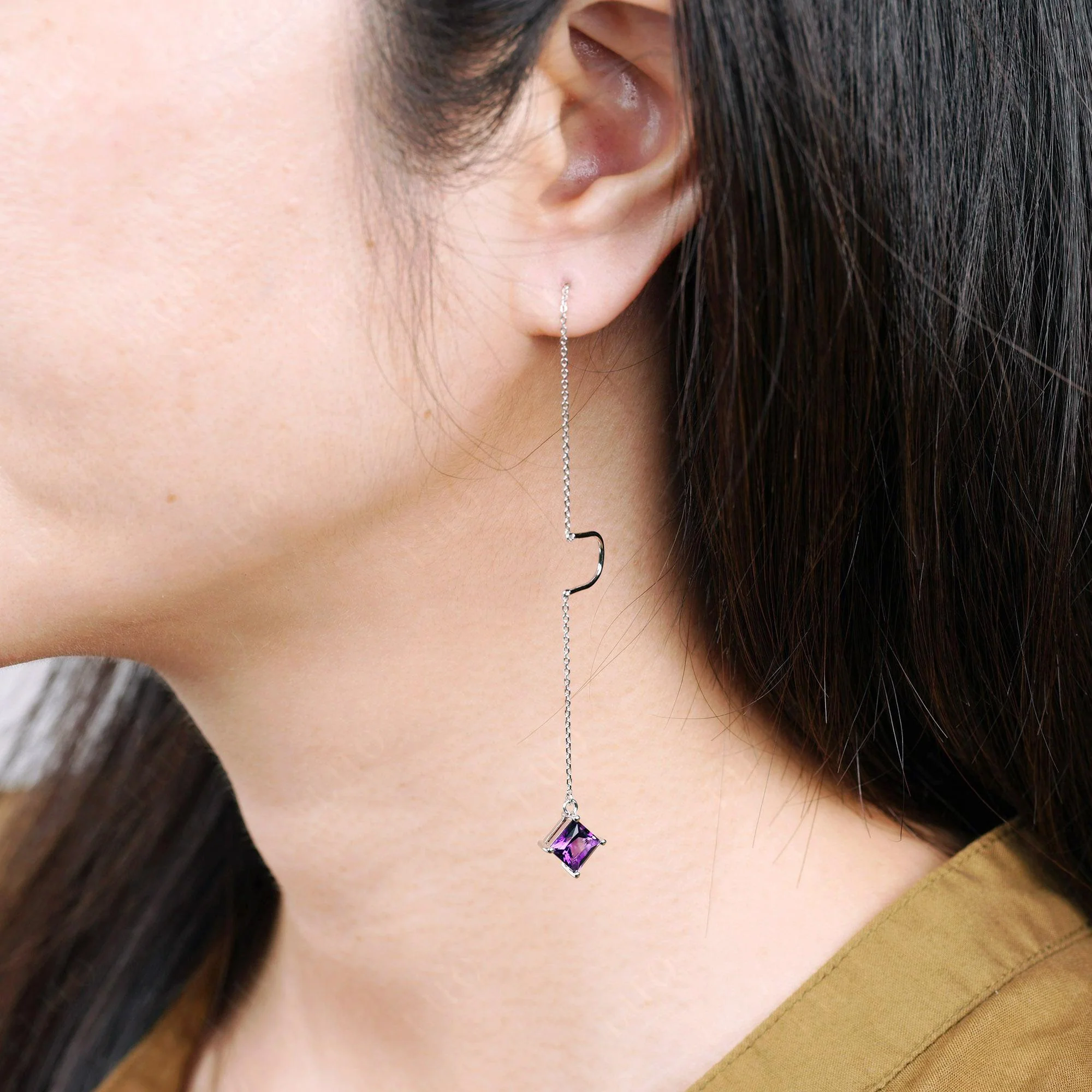 Amethyst Long Dangle Earrings - Image 4