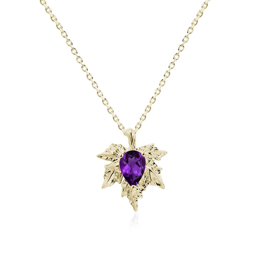 Amethyst Maple Pendant Necklace - Image 3