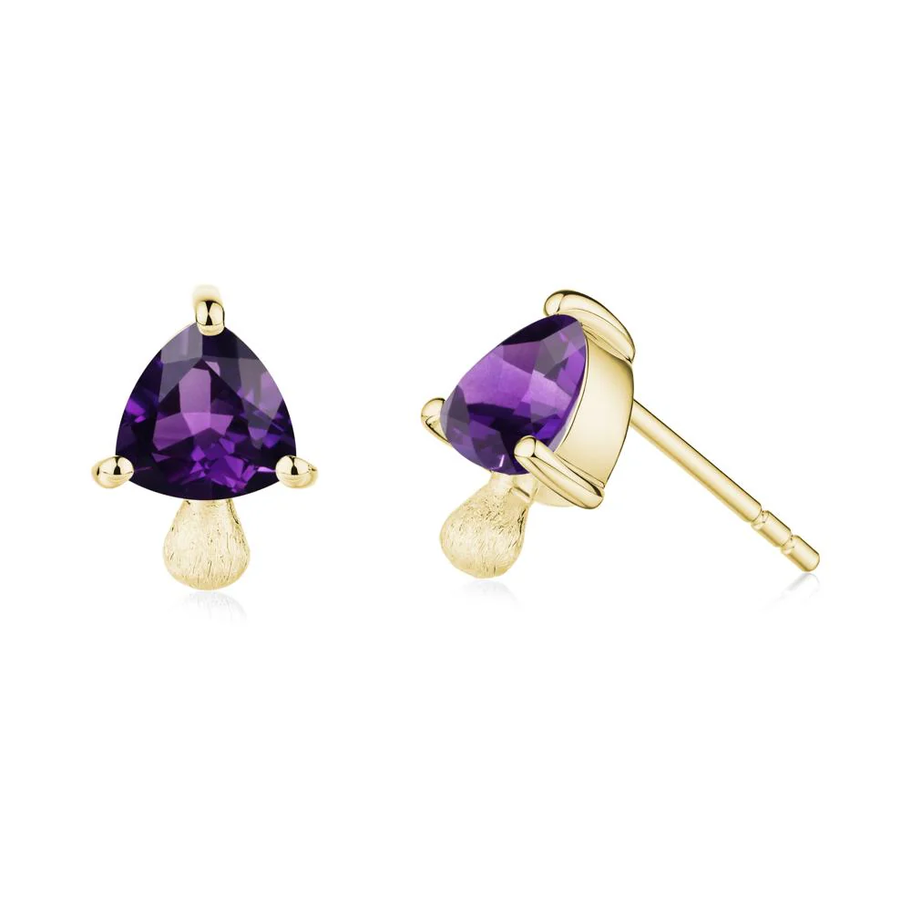 Amethyst Mini Mushroom Stud Earrings - Image 4