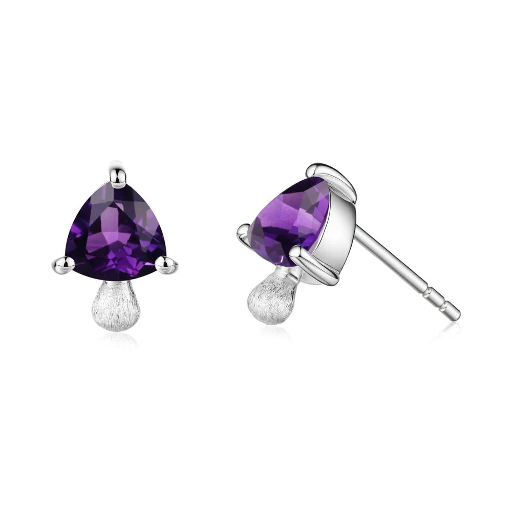 Amethyst Mini Mushroom Stud Earrings - Image 8