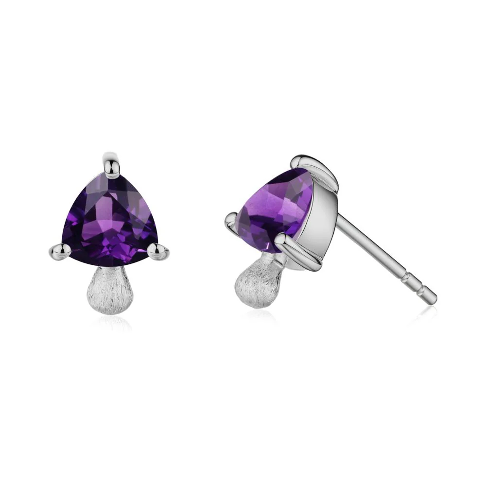 Amethyst Mini Mushroom Stud Earrings - Image 9