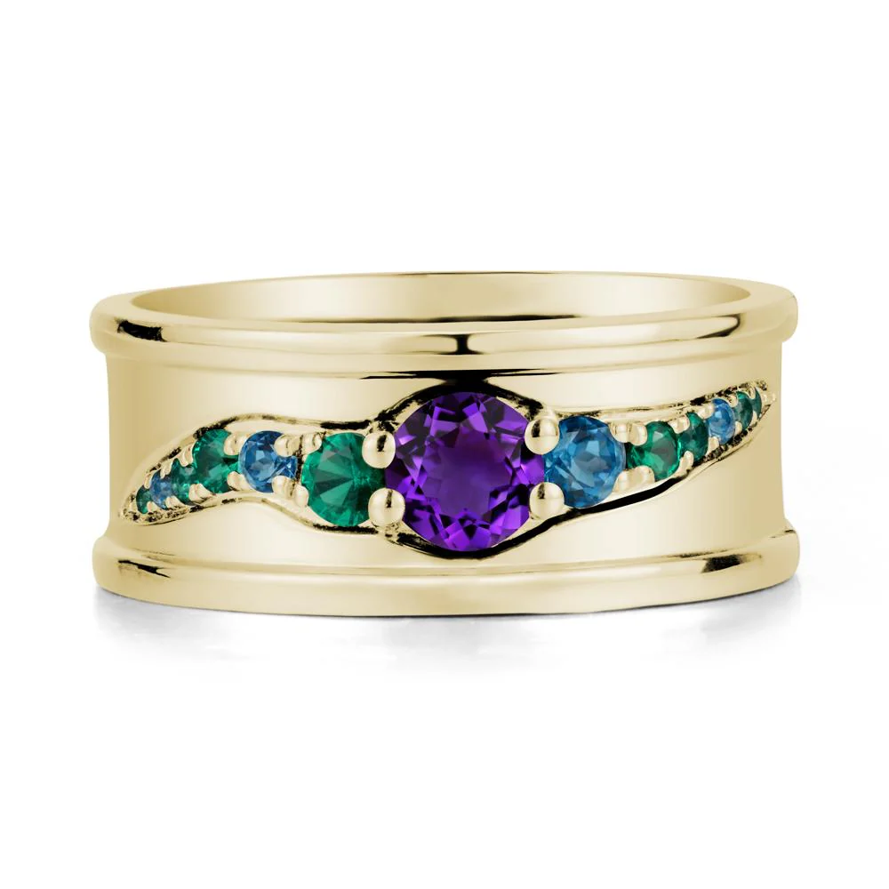 Amethyst Multi Stone Men Ring - Image 3