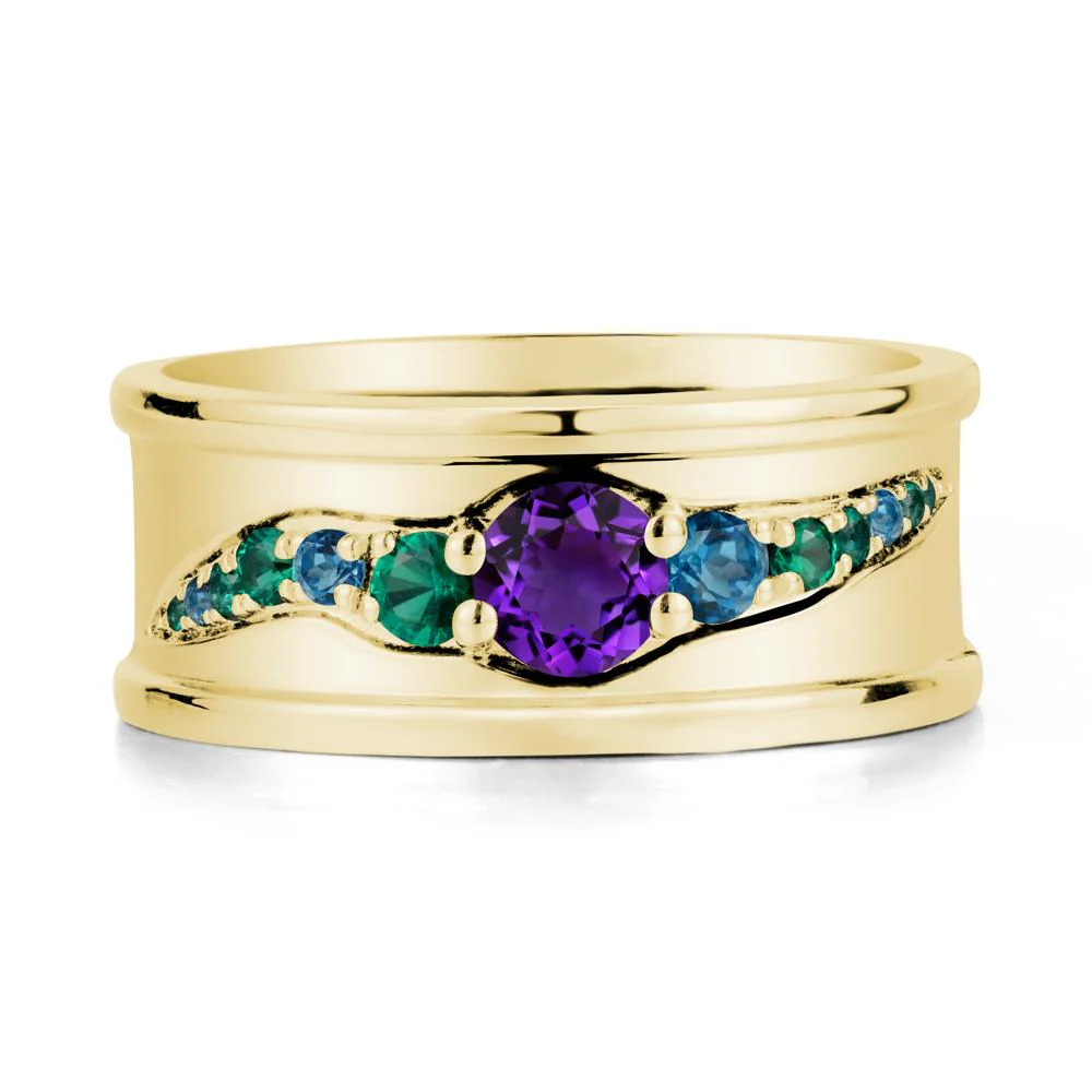 Amethyst Multi Stone Men Ring - Image 6