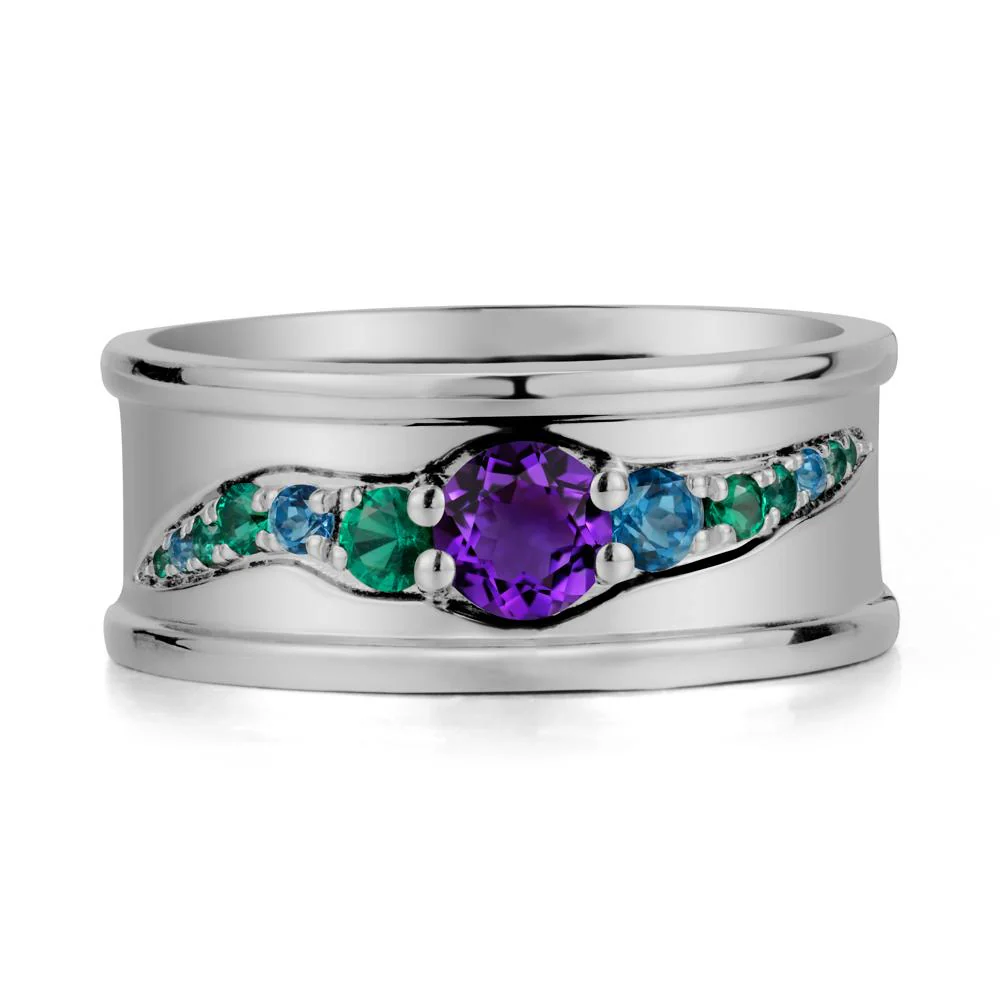Amethyst Multi Stone Men Ring - Image 8