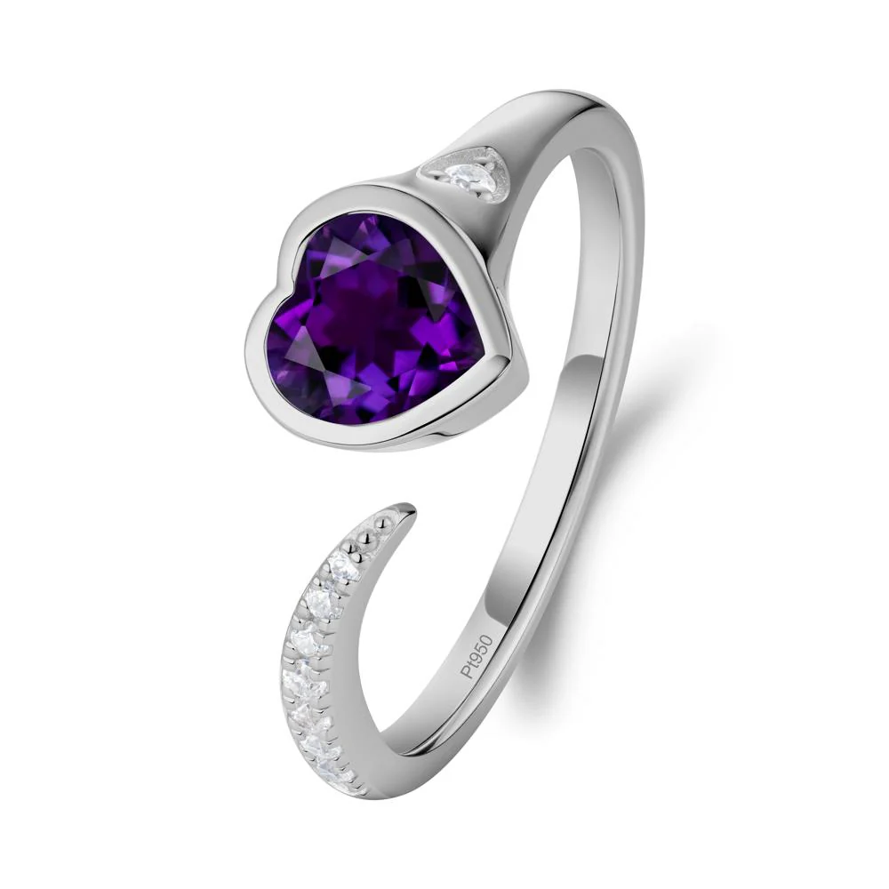 Amethyst Open Engagement Ring