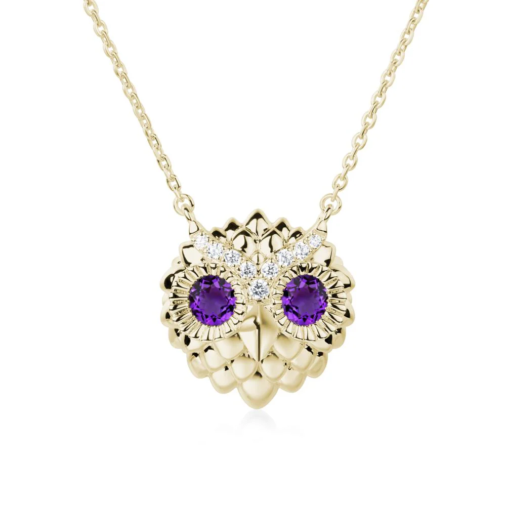 Amethyst Owl Necklace - Image 2