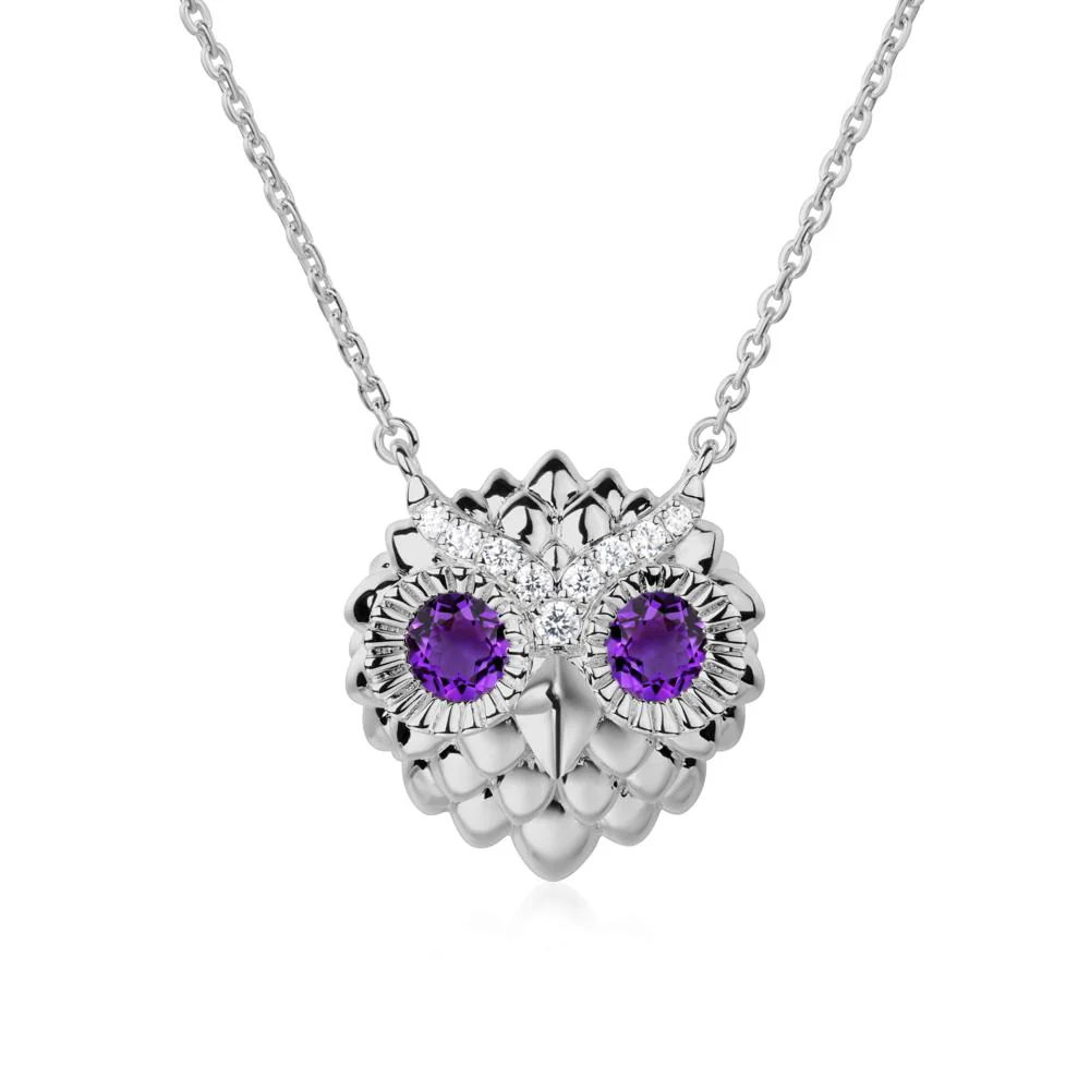 Amethyst Owl Necklace - Image 5