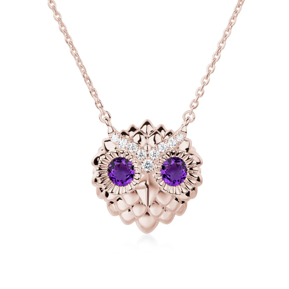 Amethyst Owl Necklace - Image 6