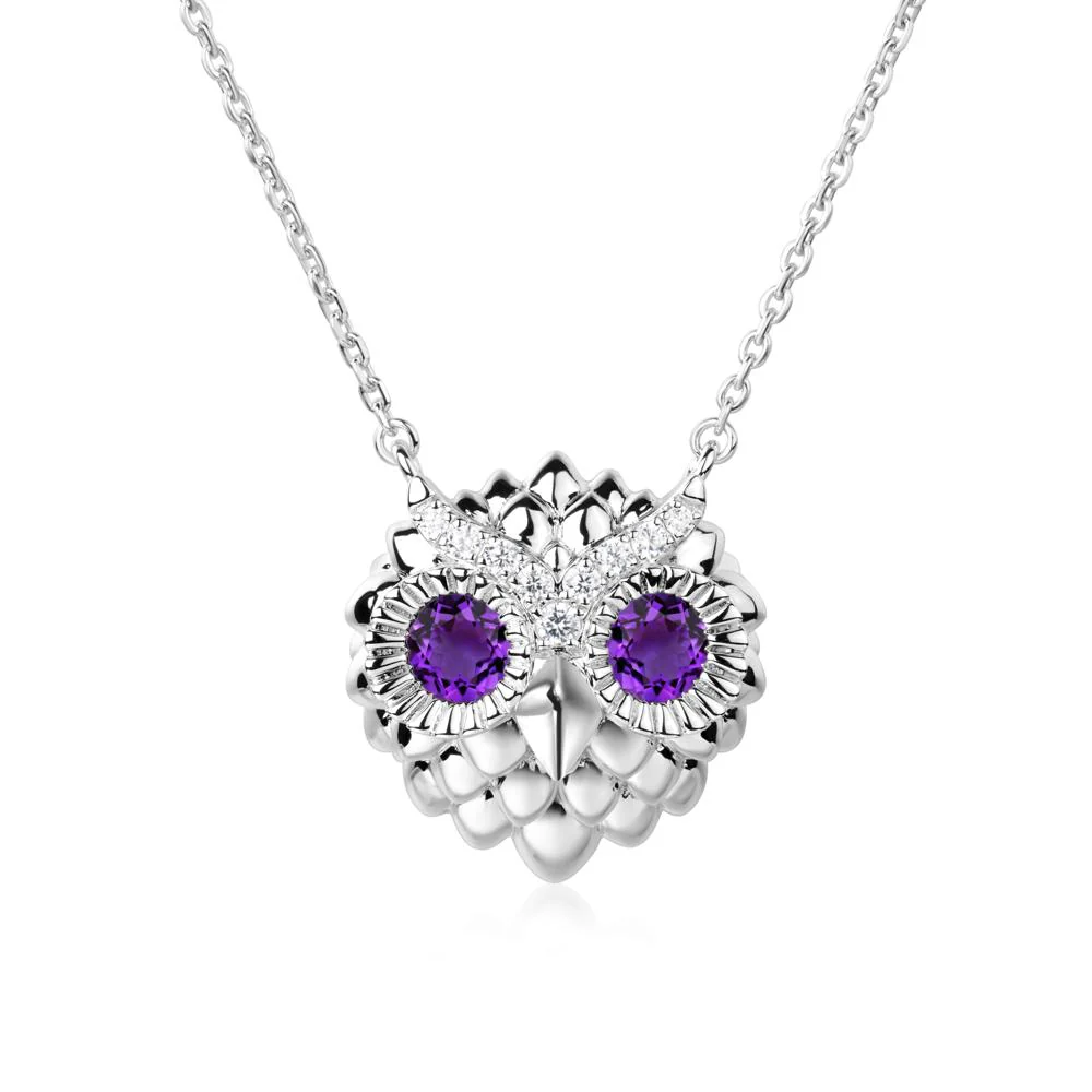 Amethyst Owl Necklace - Image 8