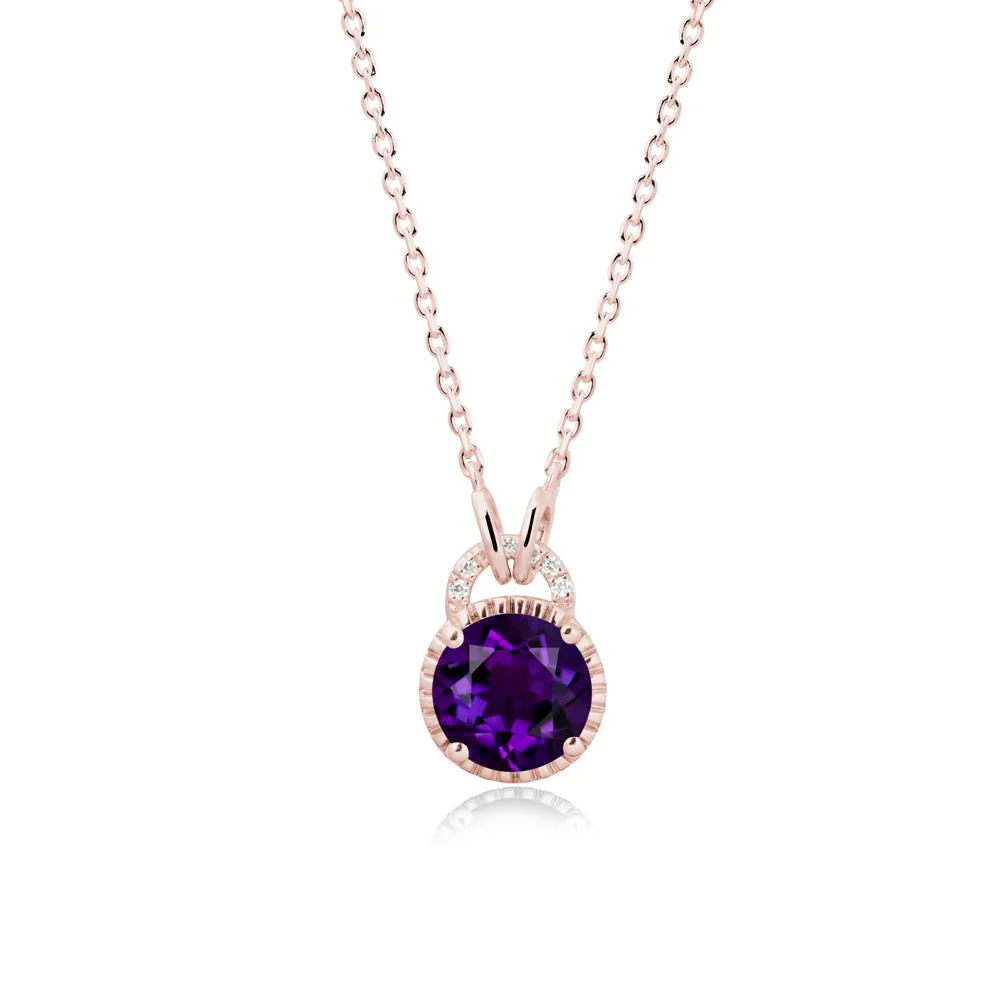 Amethyst Pendant with Decorative Halo - Image 5
