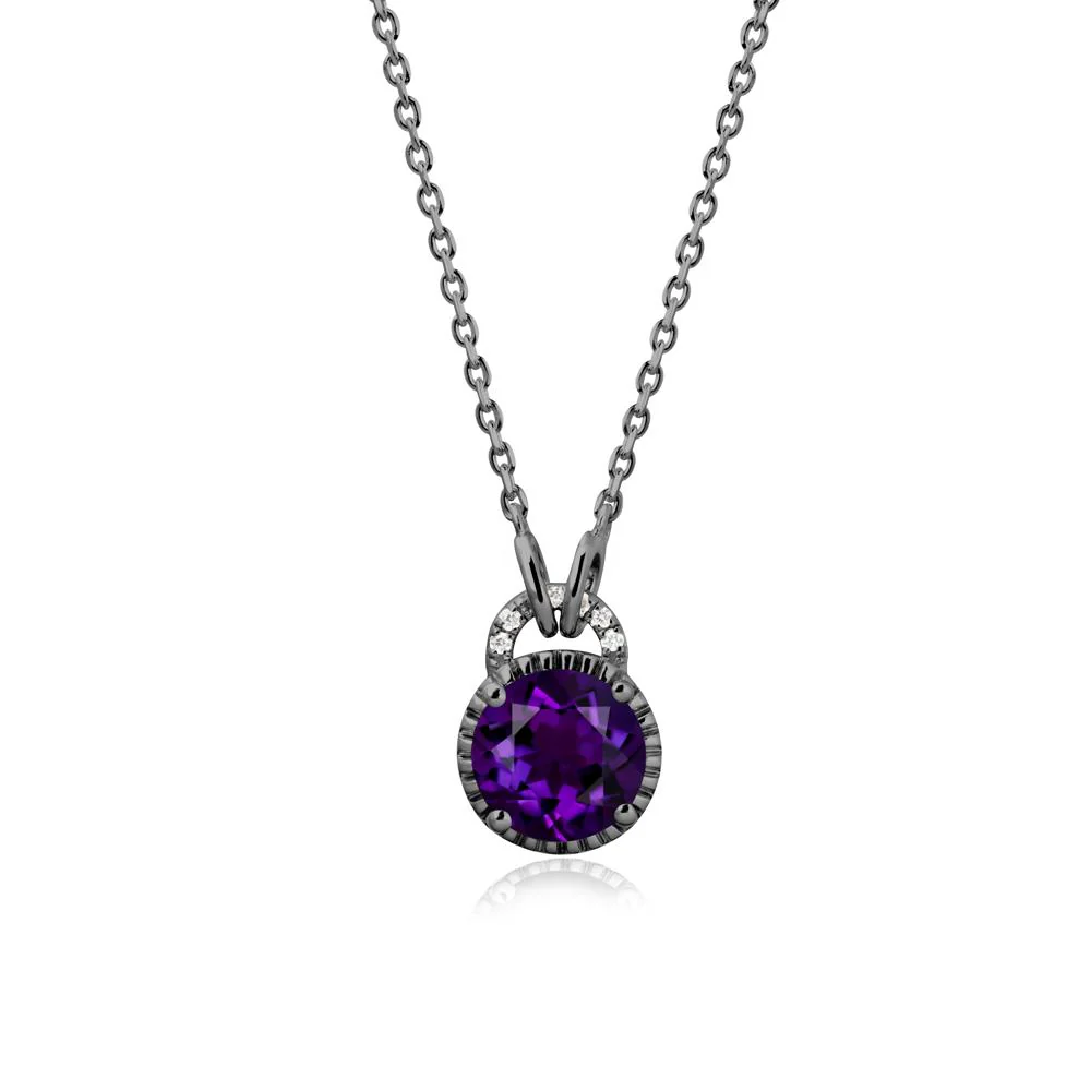 Amethyst Pendant with Decorative Halo - Image 8
