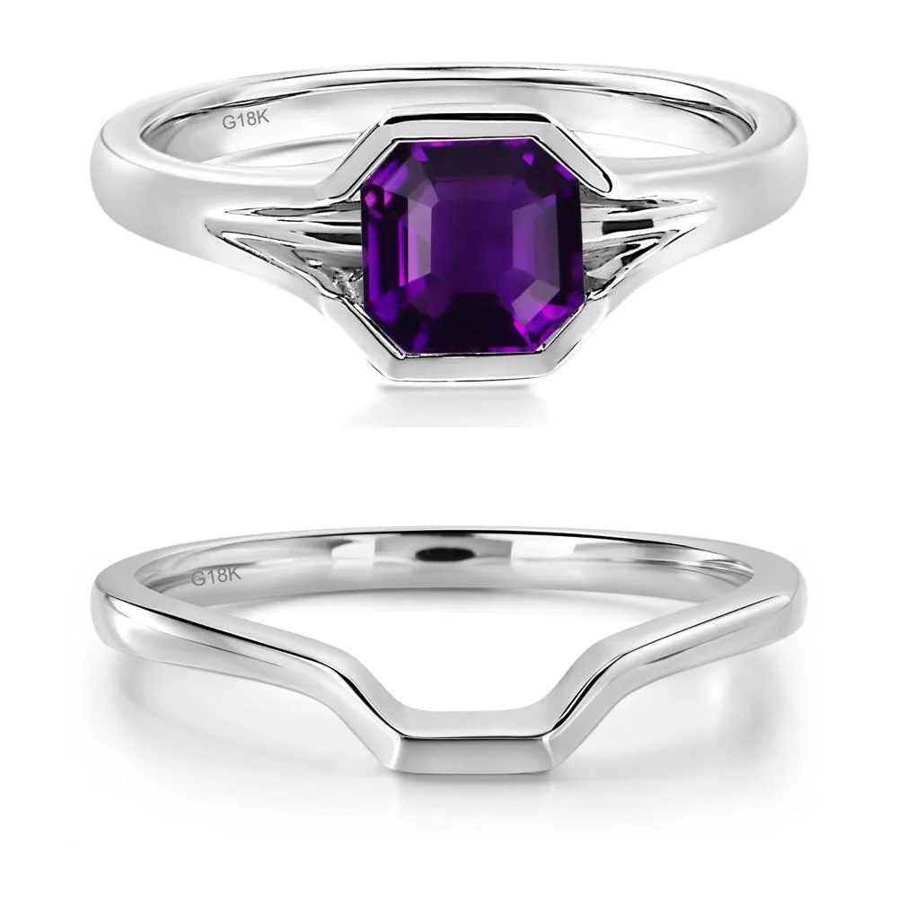 Amethyst Bezel Set Engagement Ring - Image 19