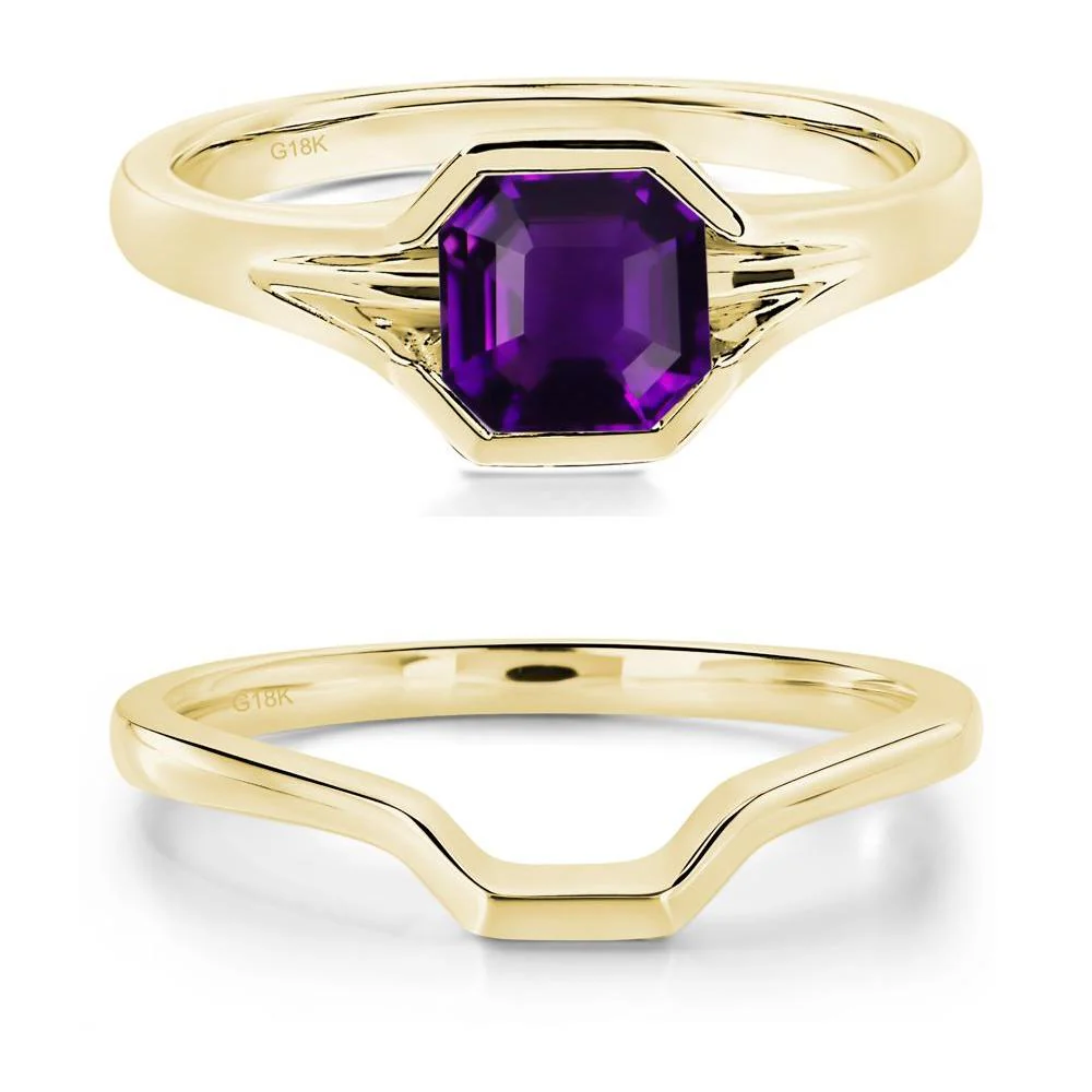 Amethyst Bezel Set Engagement Ring - Image 21
