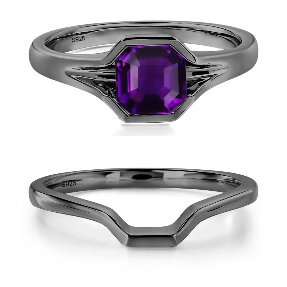 Amethyst Bezel Set Engagement Ring - Image 23