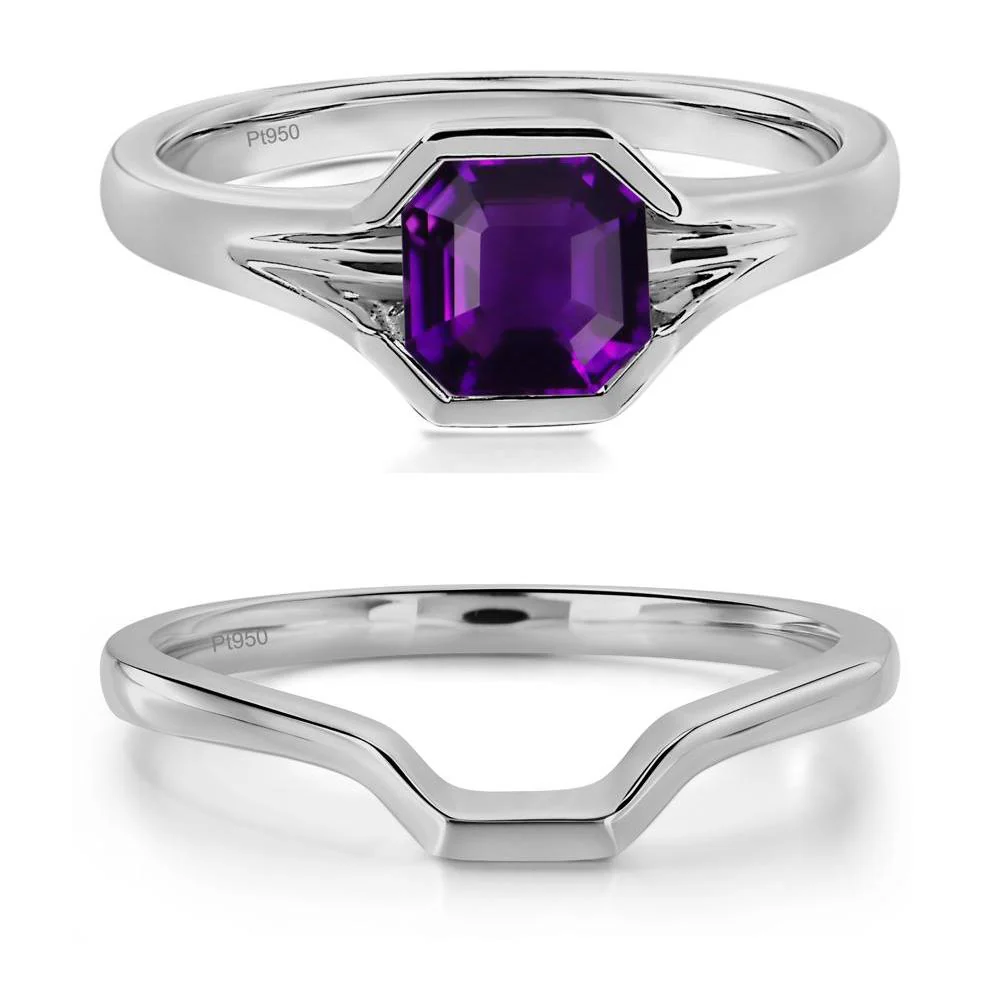 Amethyst Bezel Set Engagement Ring - Image 25