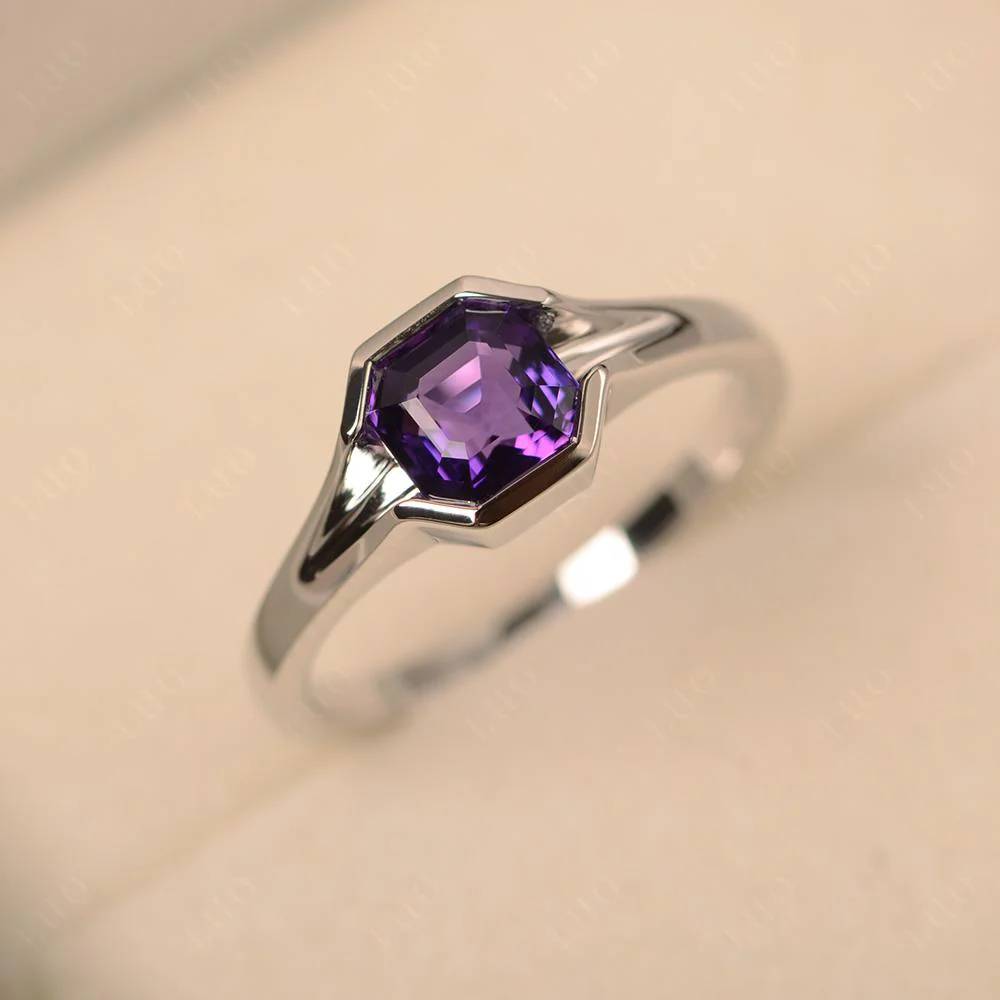 Amethyst Bezel Set Engagement Ring - Image 30