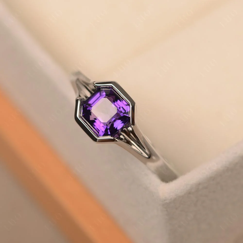 Amethyst Bezel Set Engagement Ring - Image 31