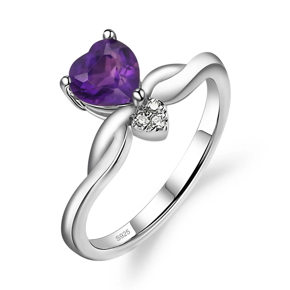 Amethyst Twisted Heart Ring - Image 2