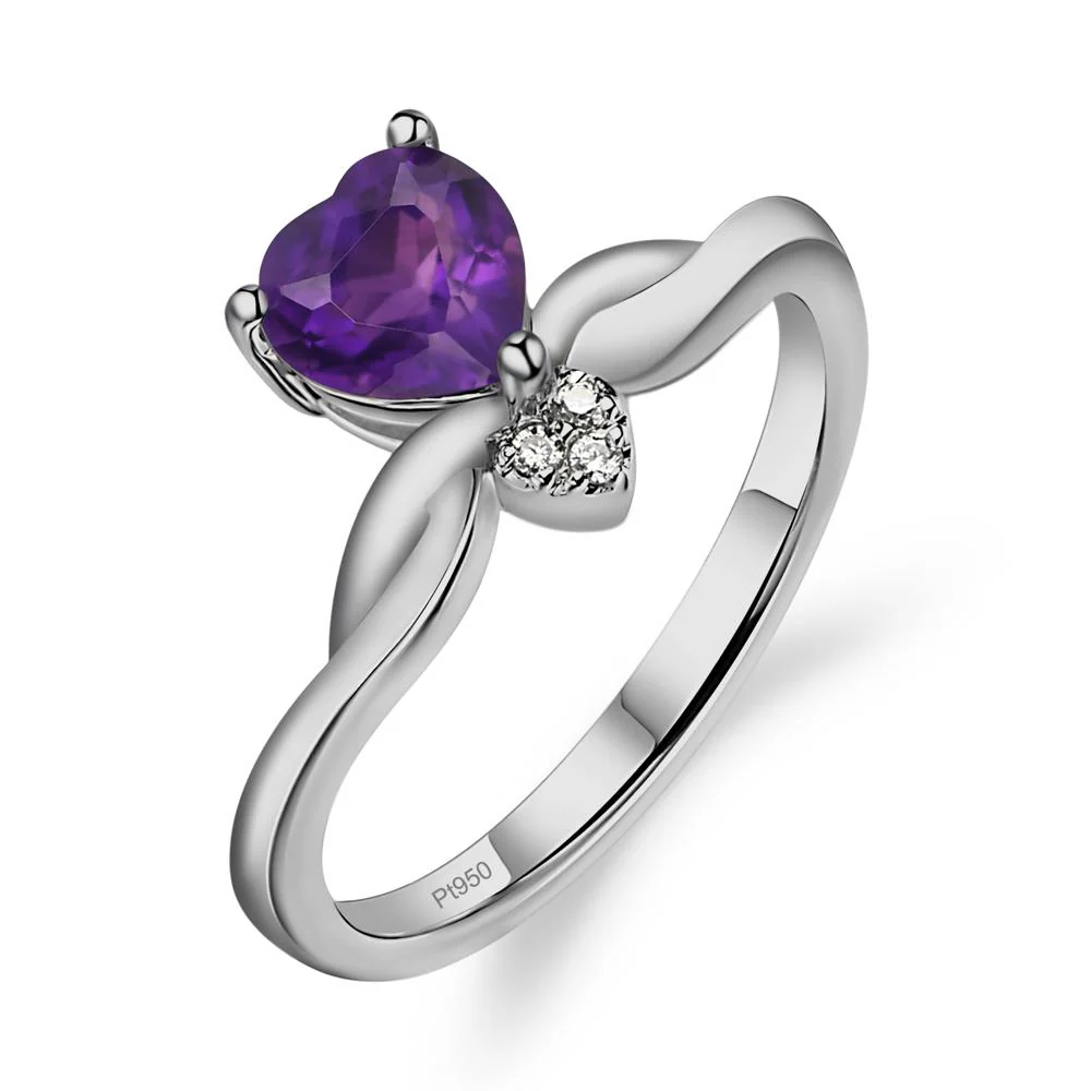 Amethyst Twisted Heart Ring - Image 6