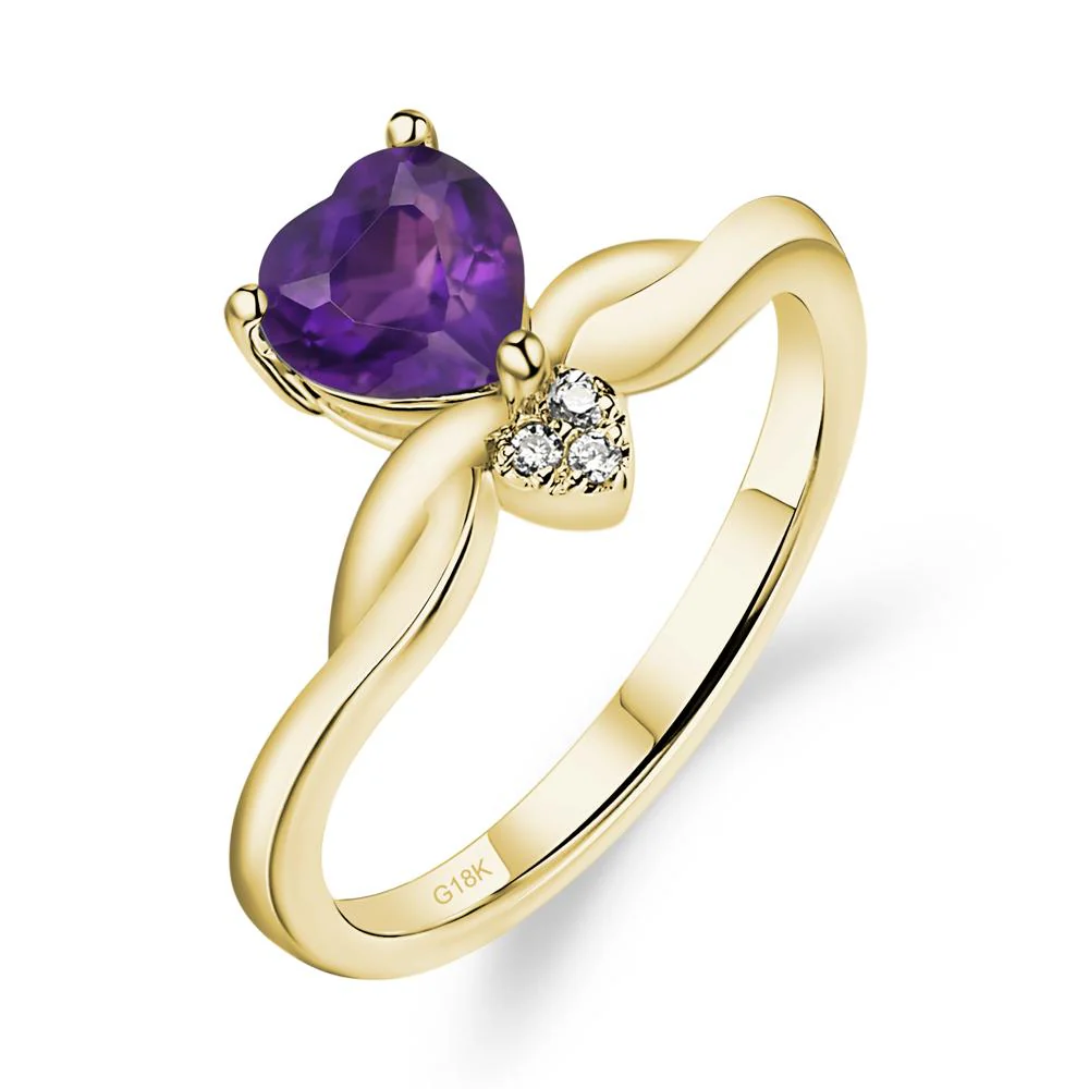 Amethyst Twisted Heart Ring - Image 8