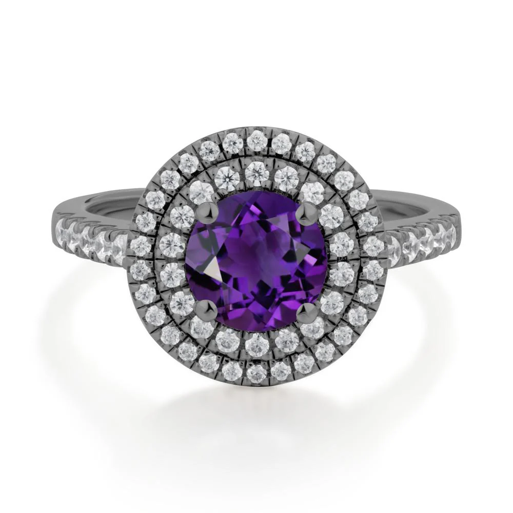 Amethyst Ring Double Halo - Image 5
