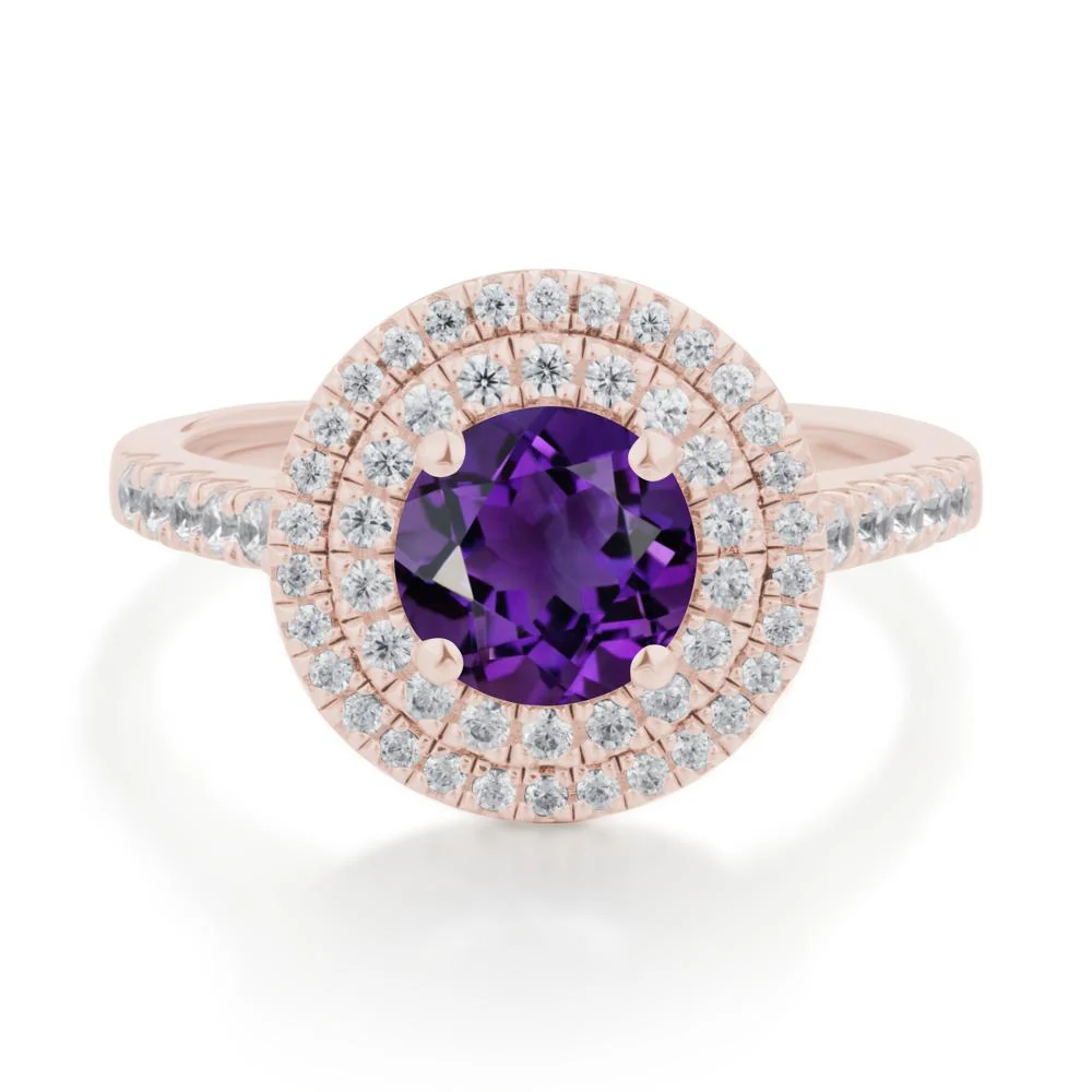 Amethyst Ring Double Halo - Image 8