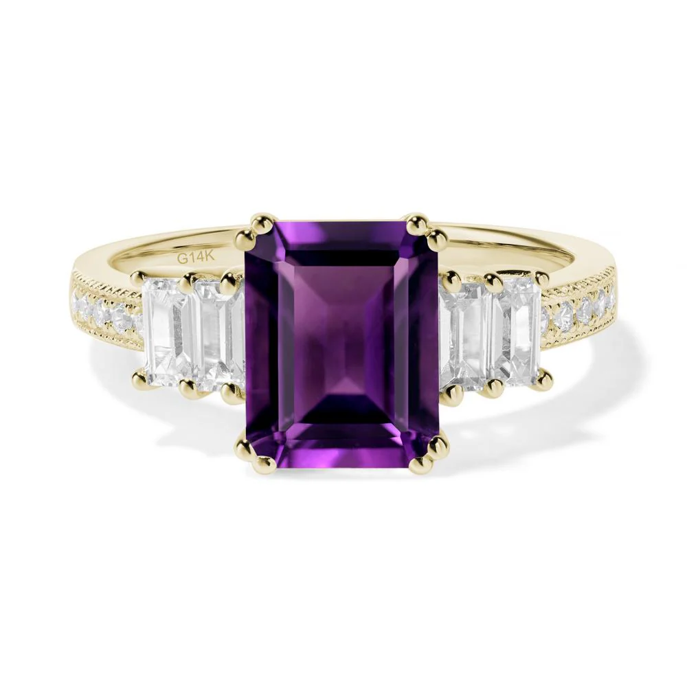 Amethyst Double Prong Engagement Ring