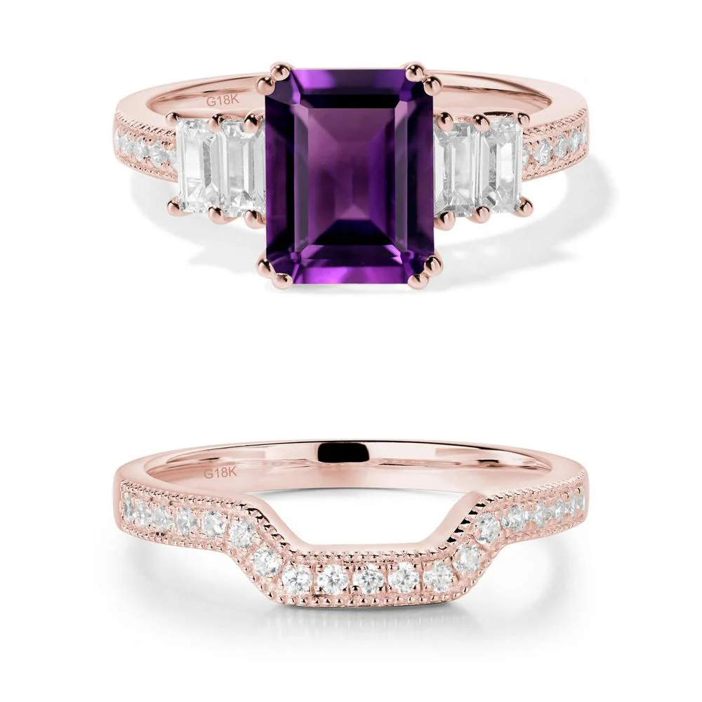 Amethyst Double Prong Engagement Ring - Image 15