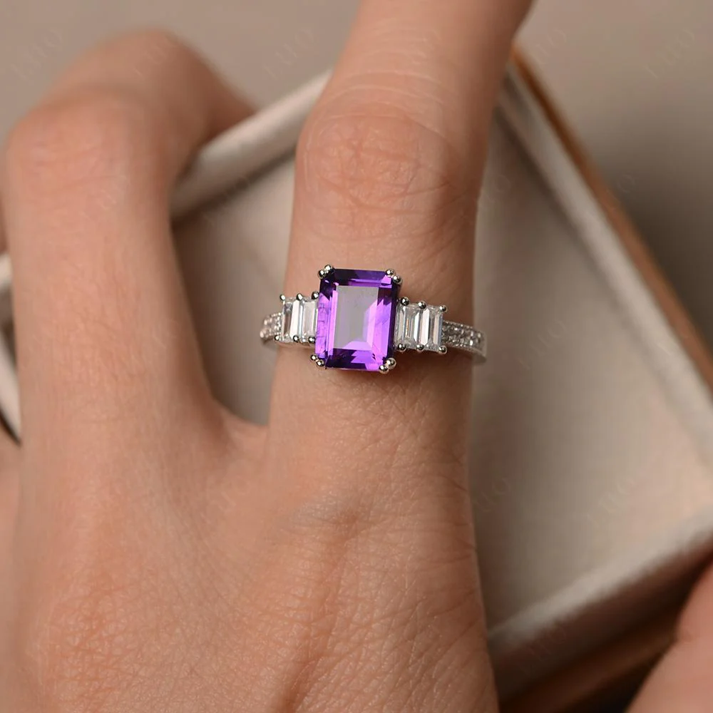 Amethyst Double Prong Engagement Ring - Image 32