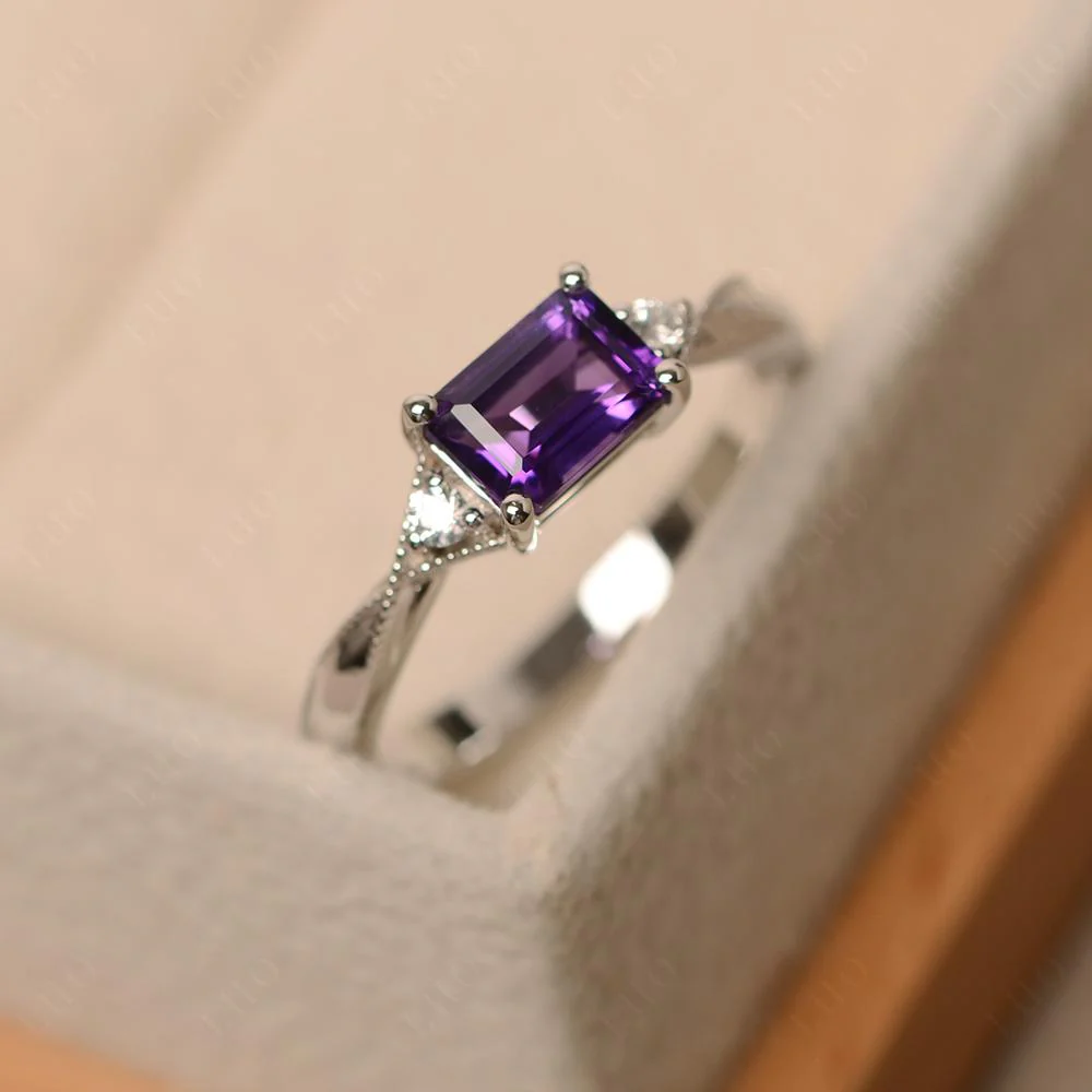 Amethyst Milgrain Ring - Image 11