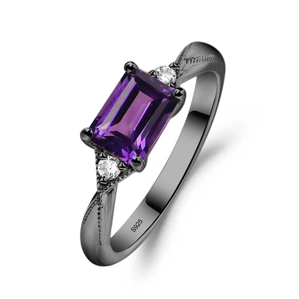 Amethyst Milgrain Ring - Image 3