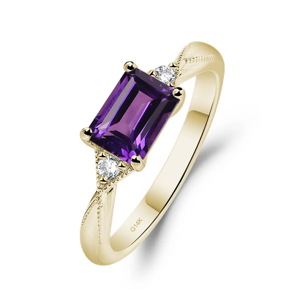 Amethyst Milgrain Ring - Image 5