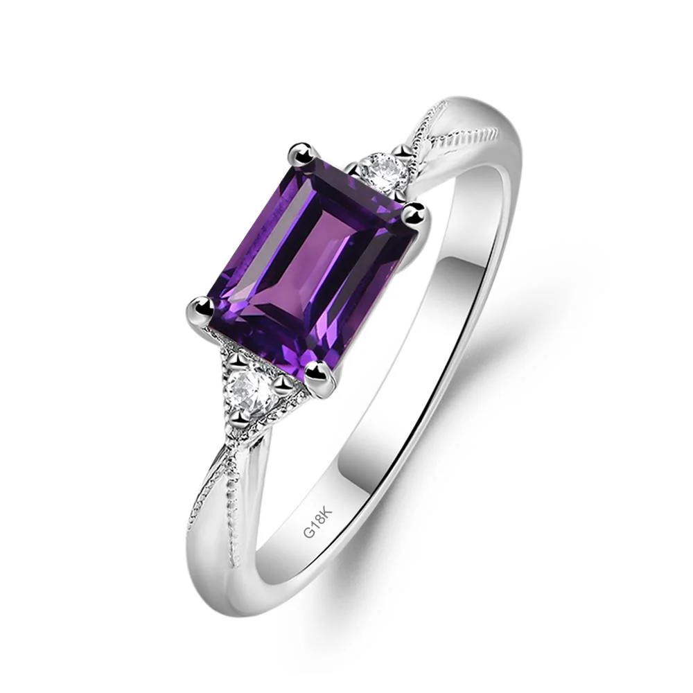 Amethyst Milgrain Ring - Image 7
