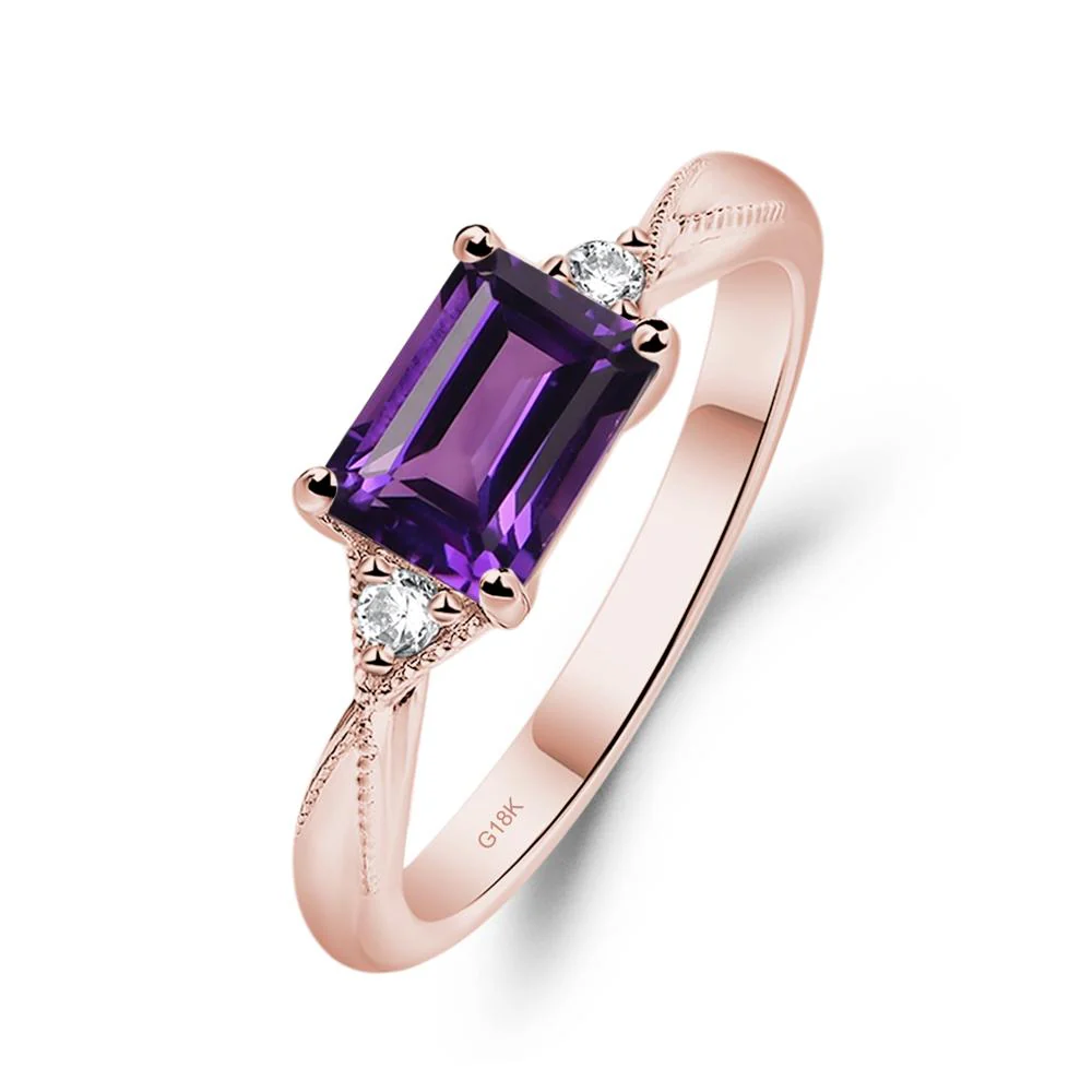 Amethyst Milgrain Ring - Image 9