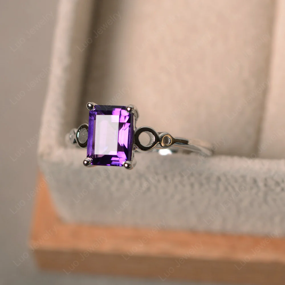 Amethyst Infinity Solitaire Ring - Image 4