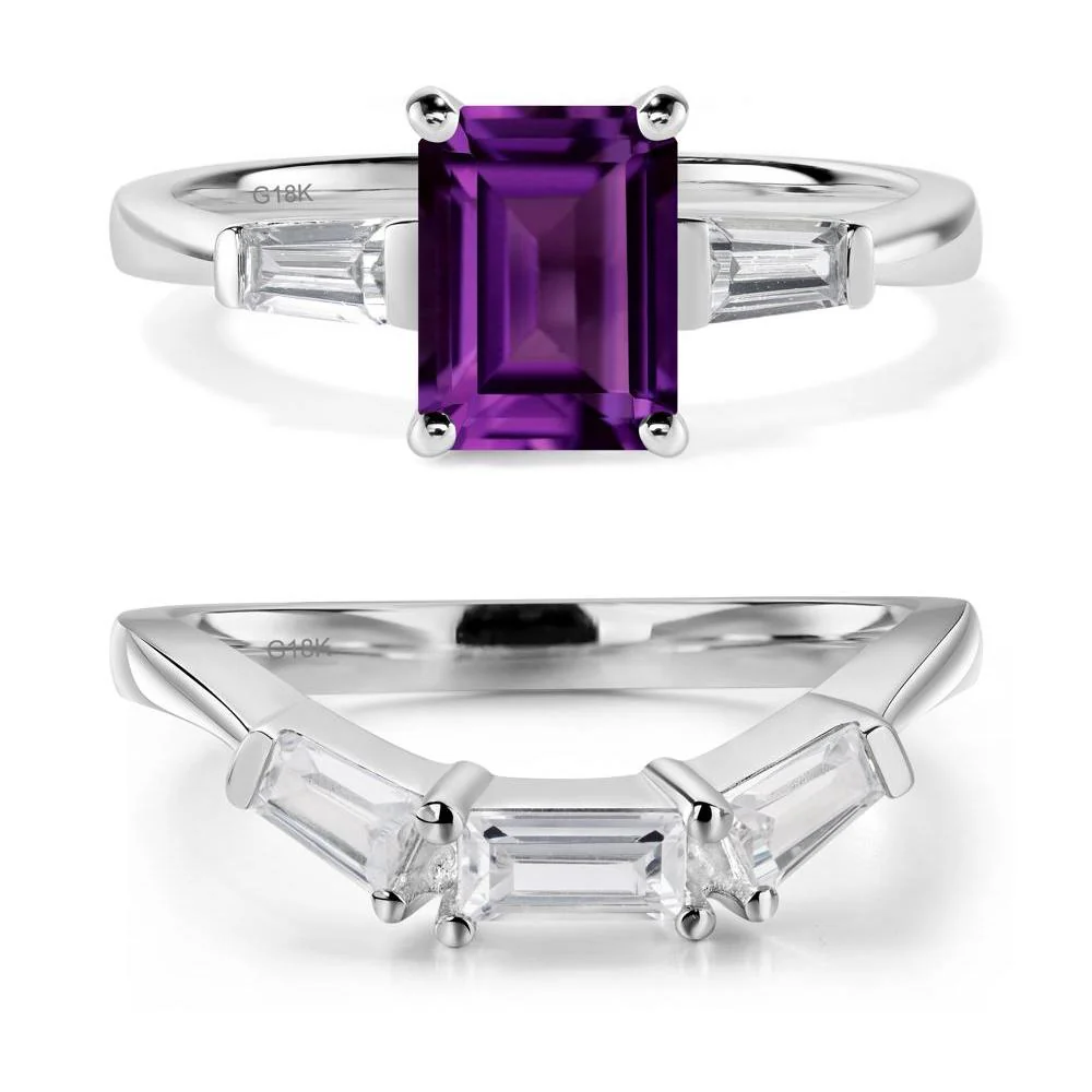 Amethyst Emerald Cut Baguette Ring - Image 19