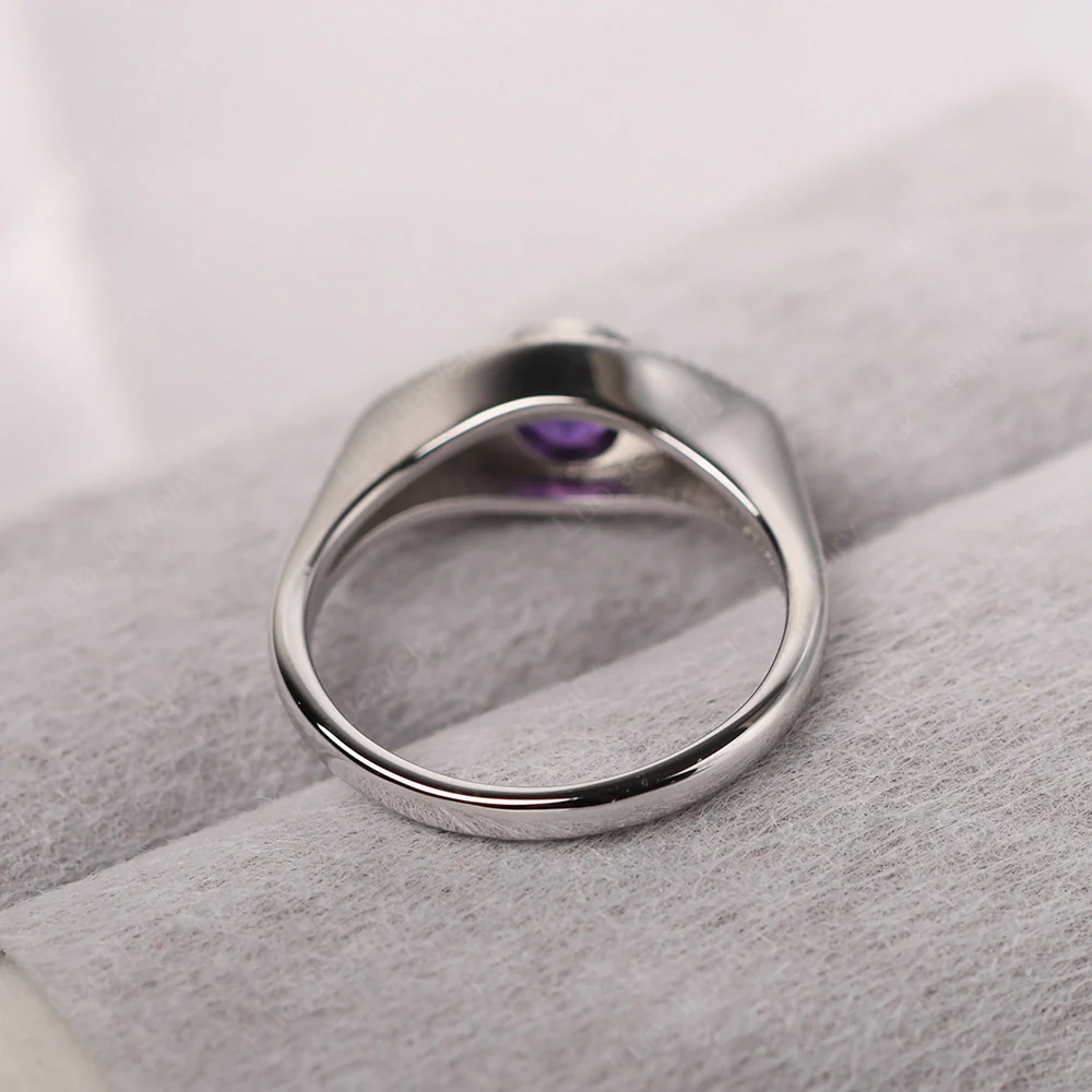 Amethyst Milgrain Evil Eye Ring - Image 4