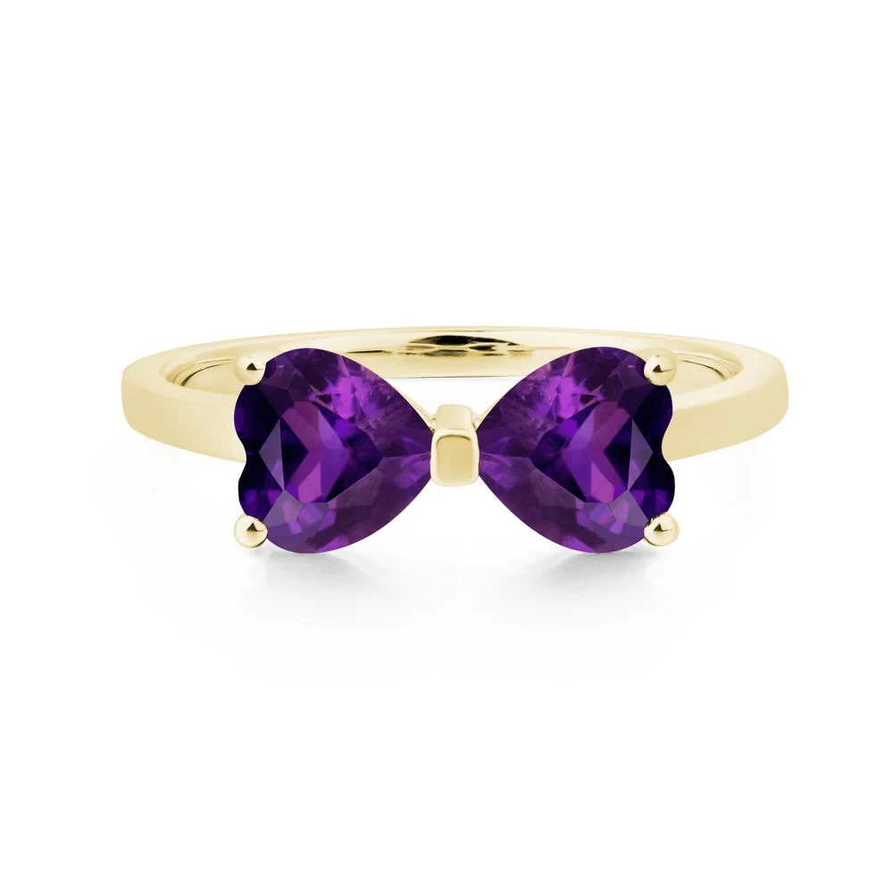 Amethyst Two Stone Heart Ring - Image 8