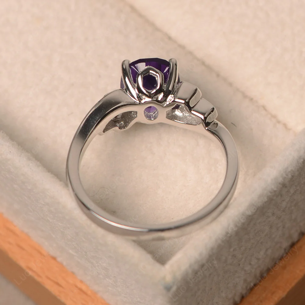 Oval Cut Amethyst Honeycomb Ring - Image 3